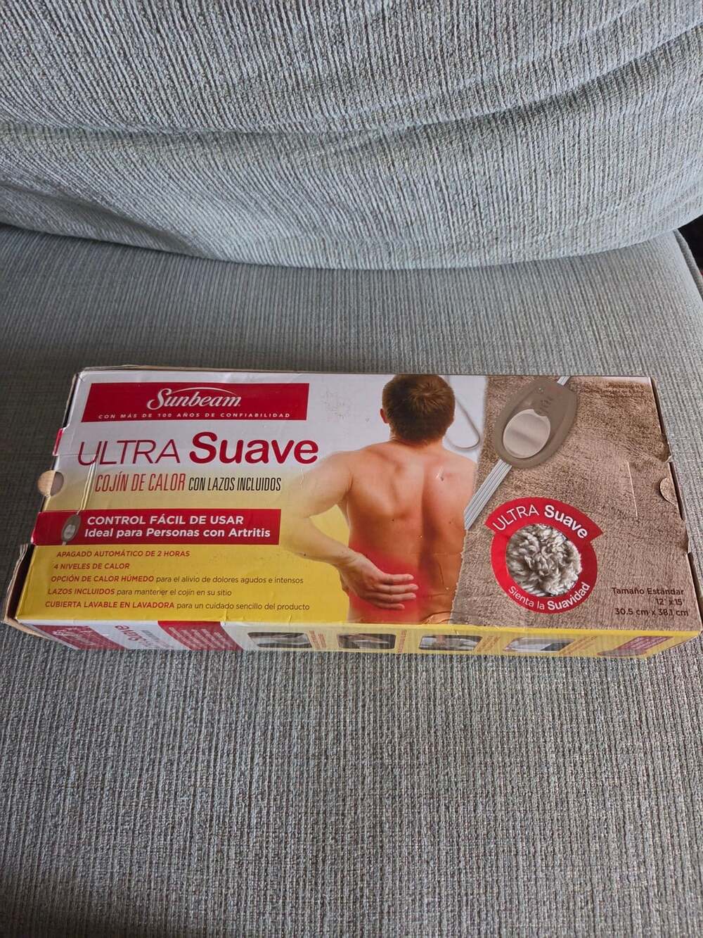 Sunbeam Ultra Soft Heating Pad with Integrated Ties Standard Size 12x15